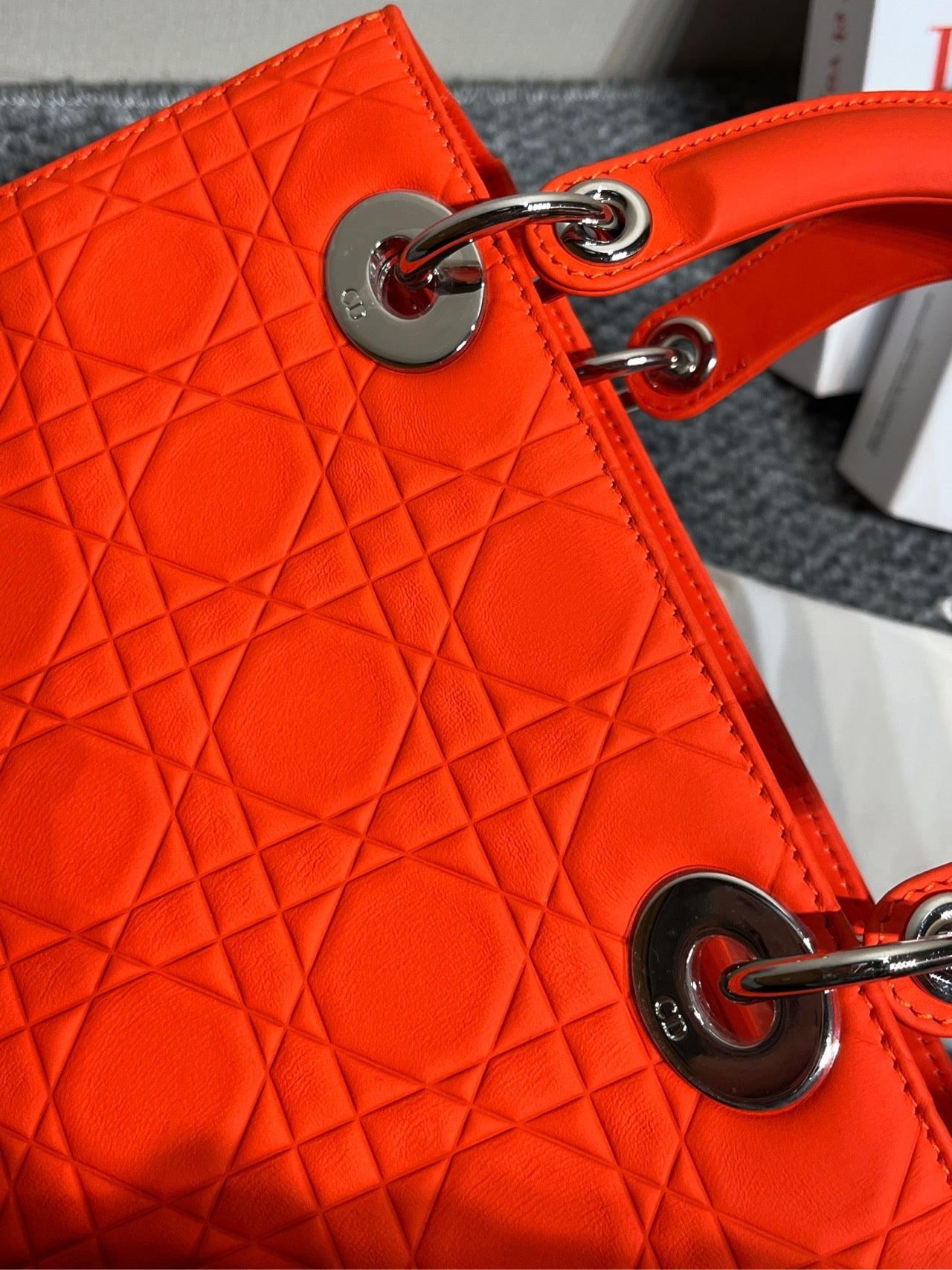 Dior - Lady Dior - Leather - Orange - (medium)