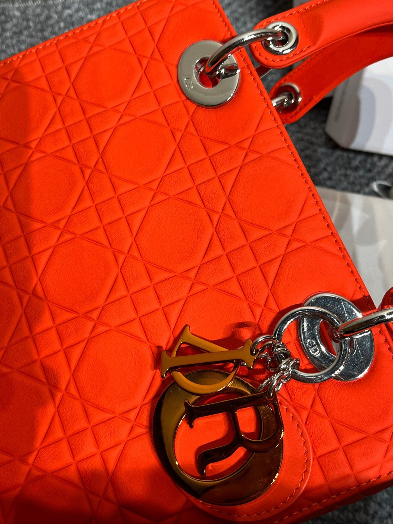 Dior - Lady Dior - Leather - Orange - (medium)