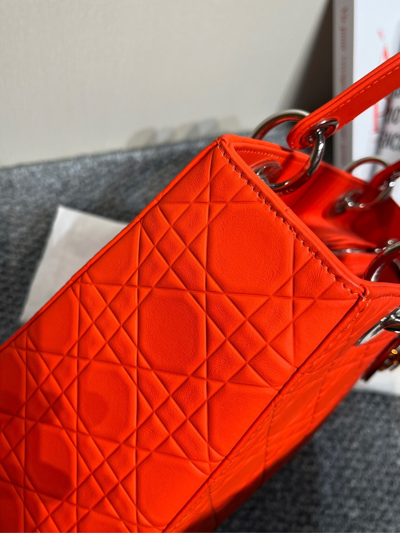 Dior - Lady Dior - Leather - Orange - (medium)