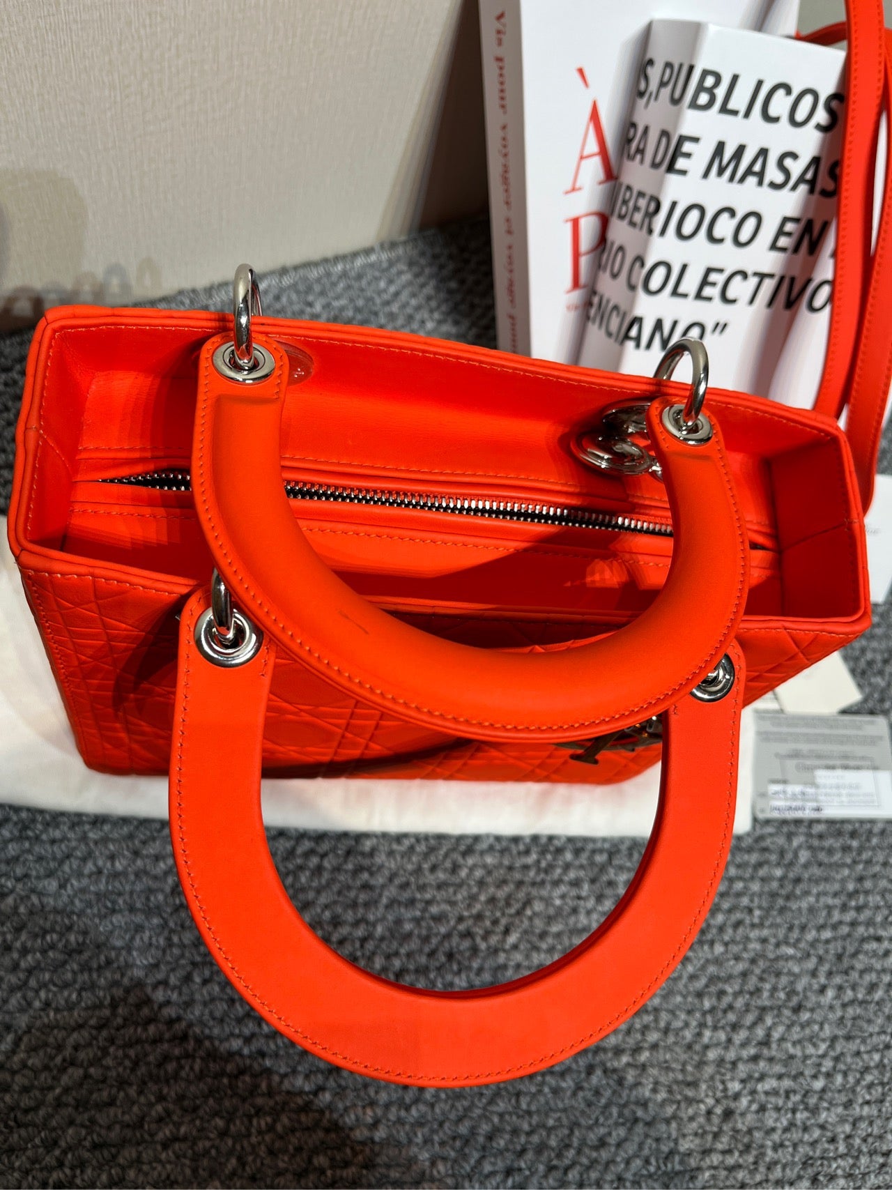 Dior - Lady Dior - Leather - Orange - (medium)
