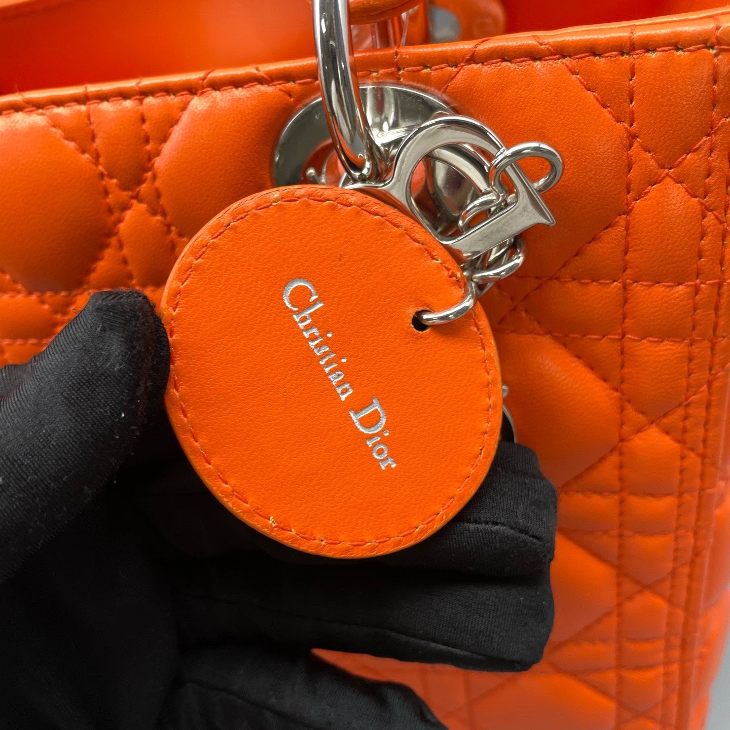 Dior - Lady Dior - Leather - Orange - (medium)