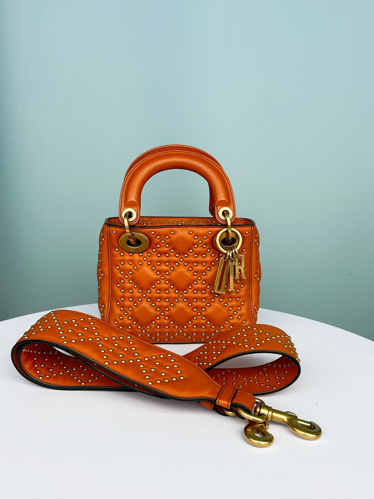 Dior - Lady Dior - Leather - Orange - (mini)