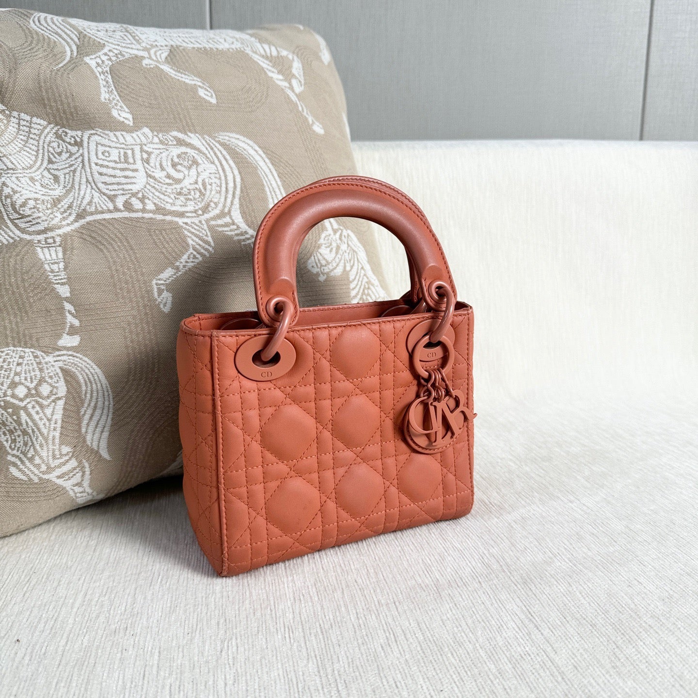 Dior - Lady Dior - Leather - Orange - (mini)