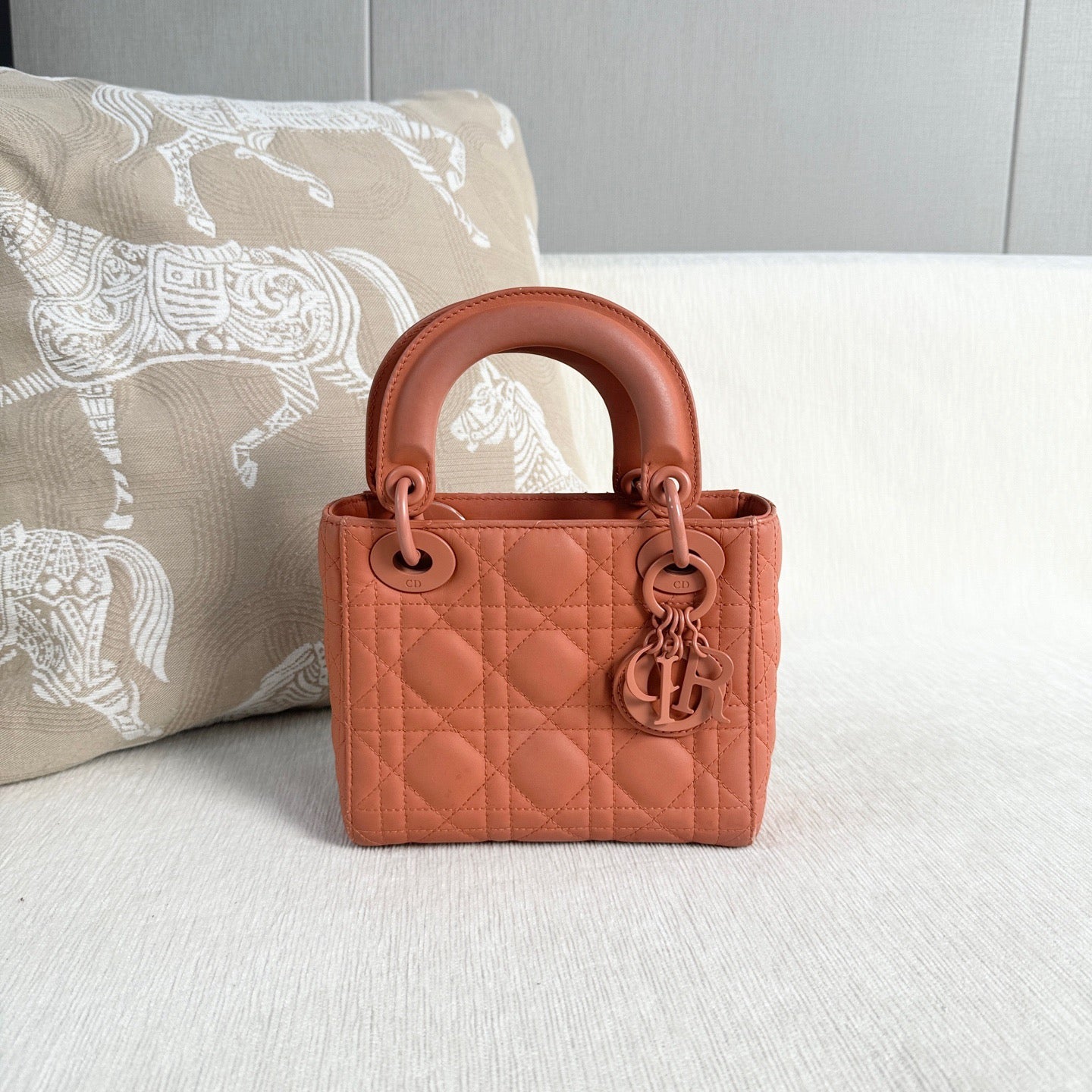 Dior - Lady Dior - Leather - Orange - (mini)