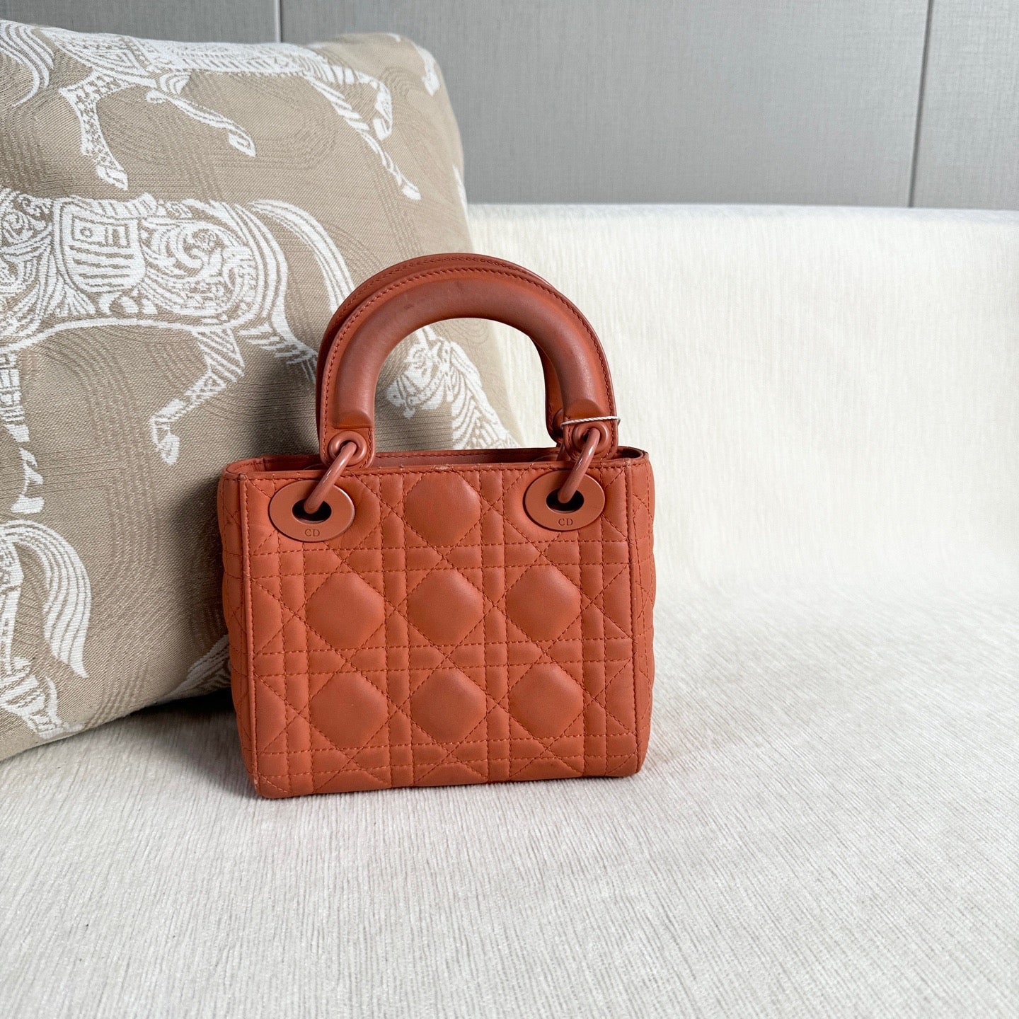 Dior - Lady Dior - Leather - Orange - (mini)