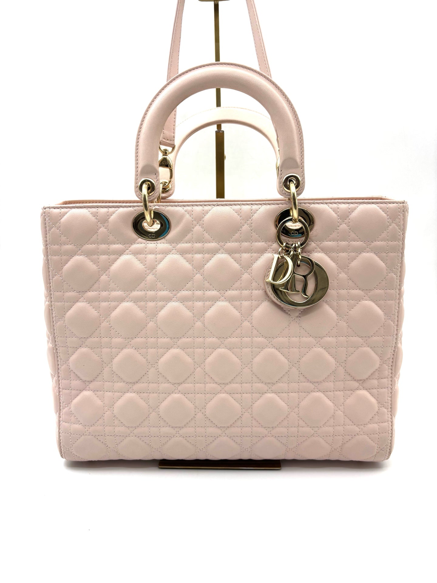 Dior - Lady Dior - Leather - Pink - (large)