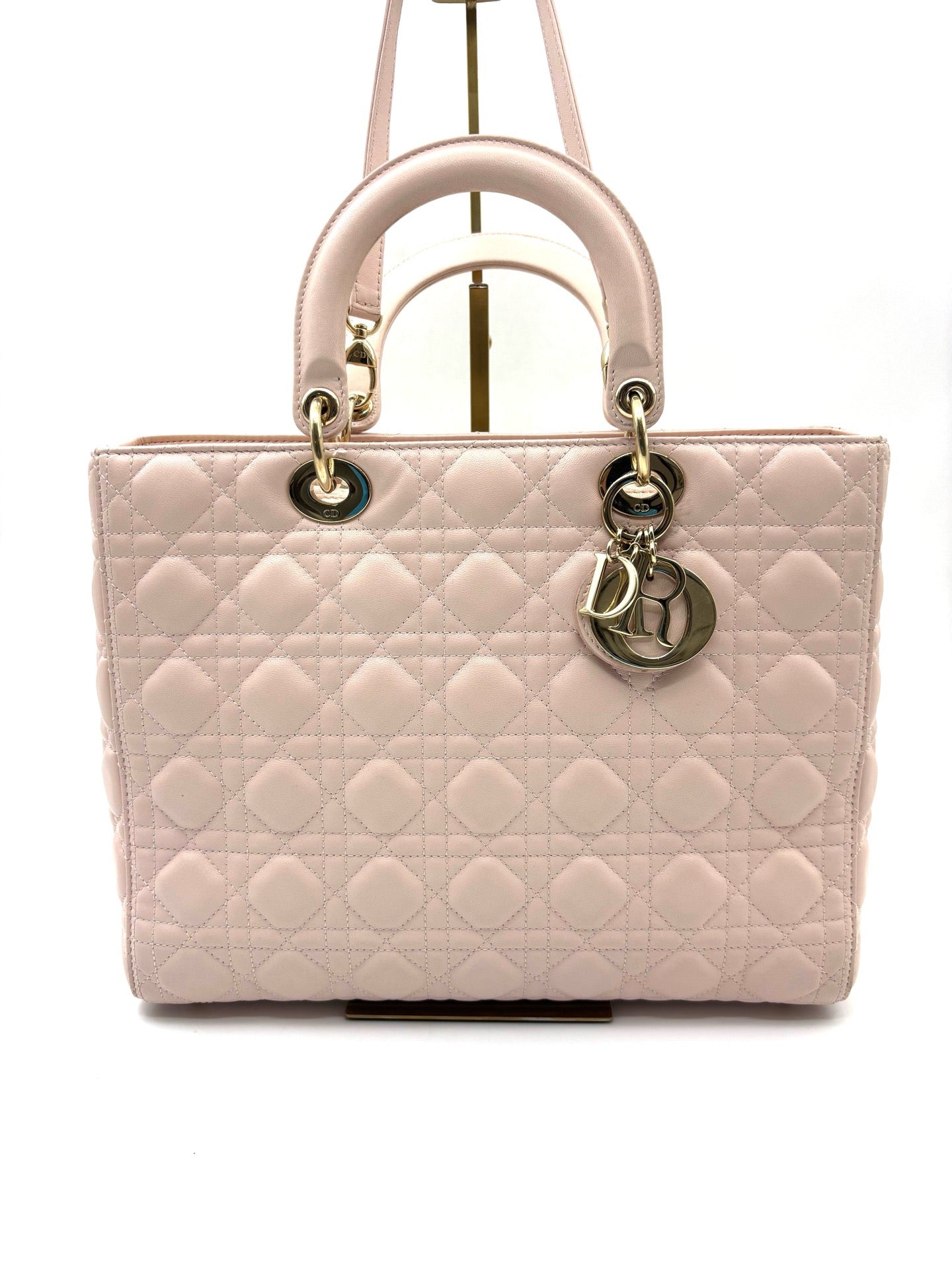 Dior - Lady Dior - Leather - Pink - (large)