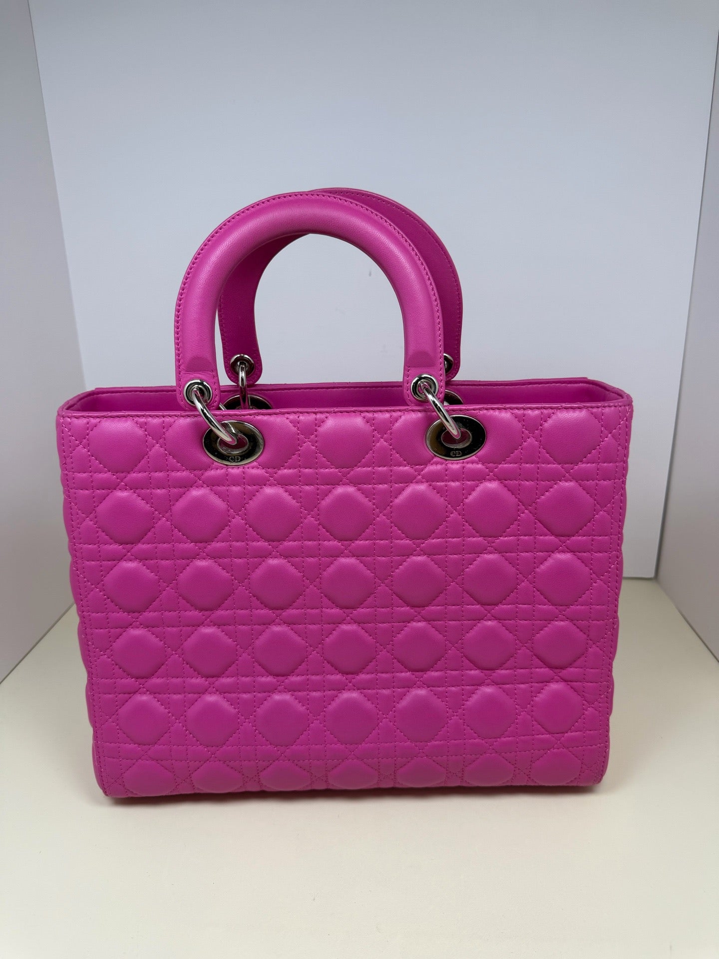 Dior - Lady Dior - Leather - Pink - (large)
