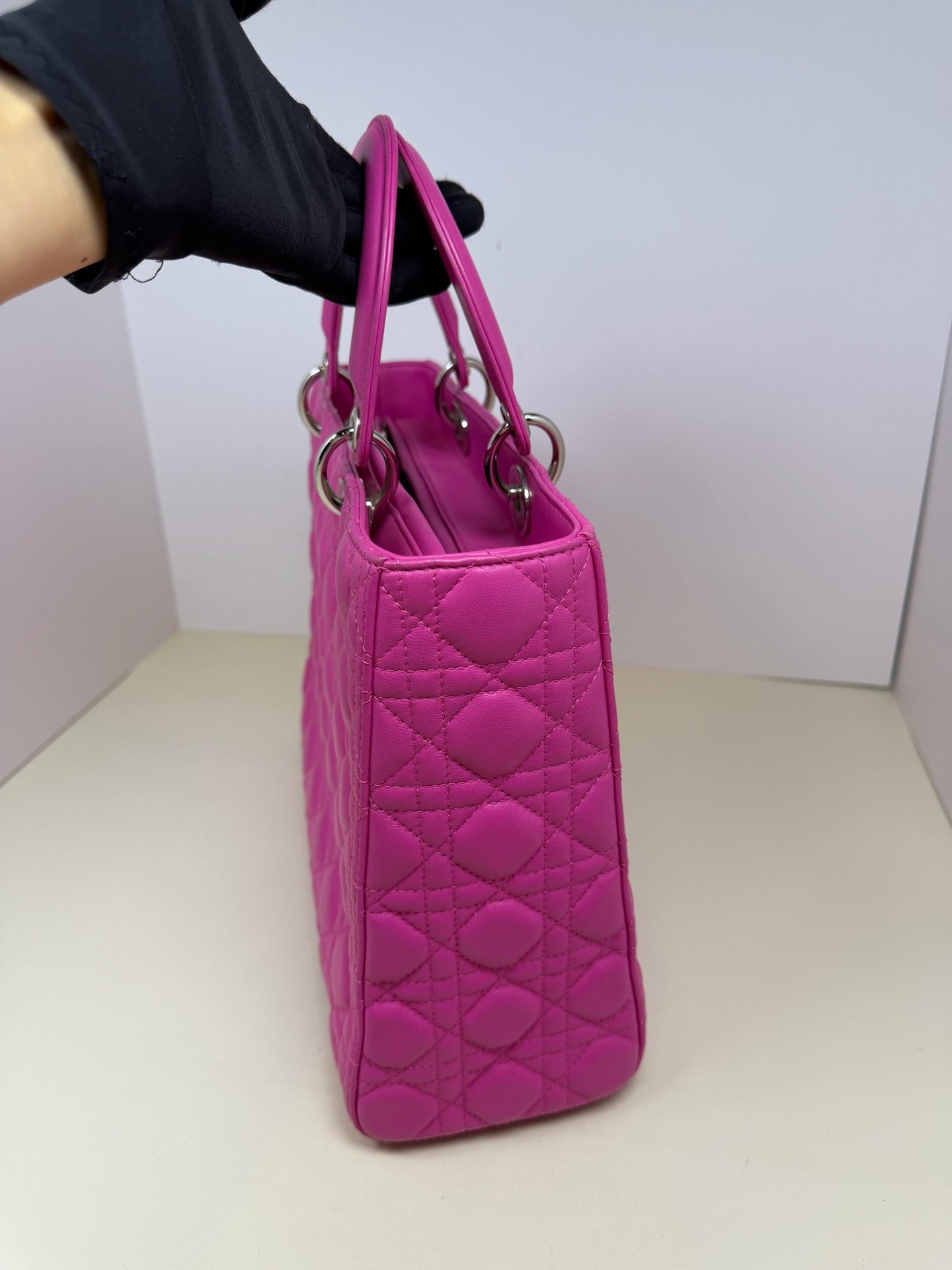 Dior - Lady Dior - Leather - Pink - (large)