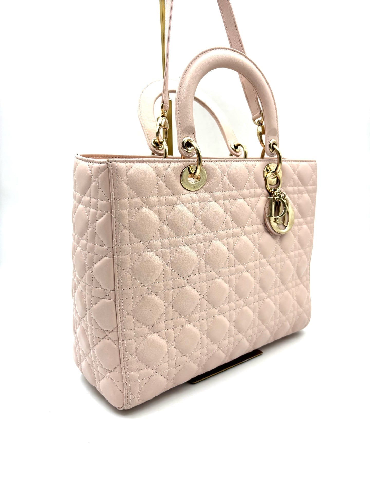 Dior - Lady Dior - Leather - Pink - (large)