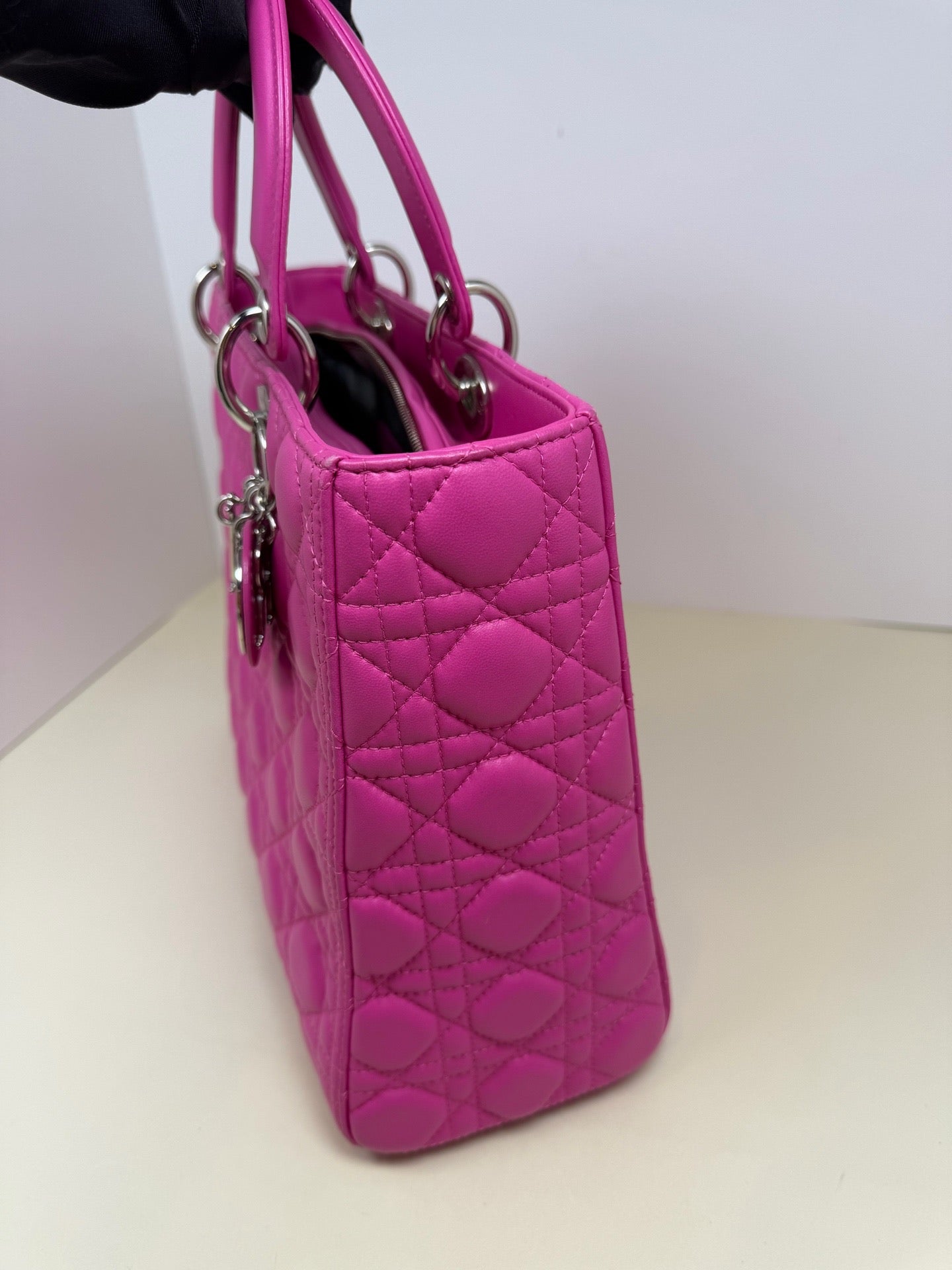 Dior - Lady Dior - Leather - Pink - (large)