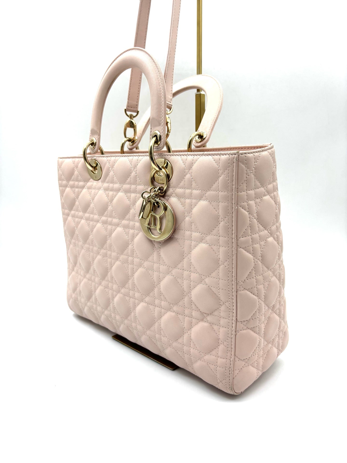 Dior - Lady Dior - Leather - Pink - (large)
