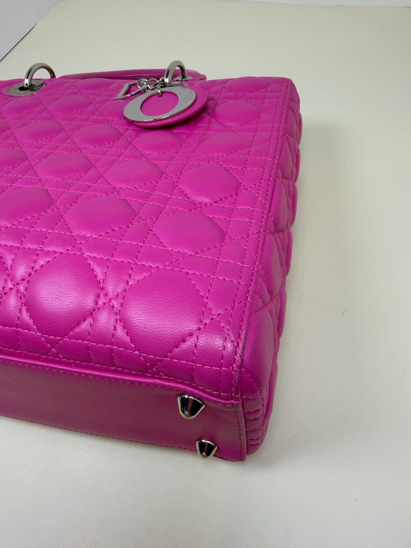 Dior - Lady Dior - Leather - Pink - (large)