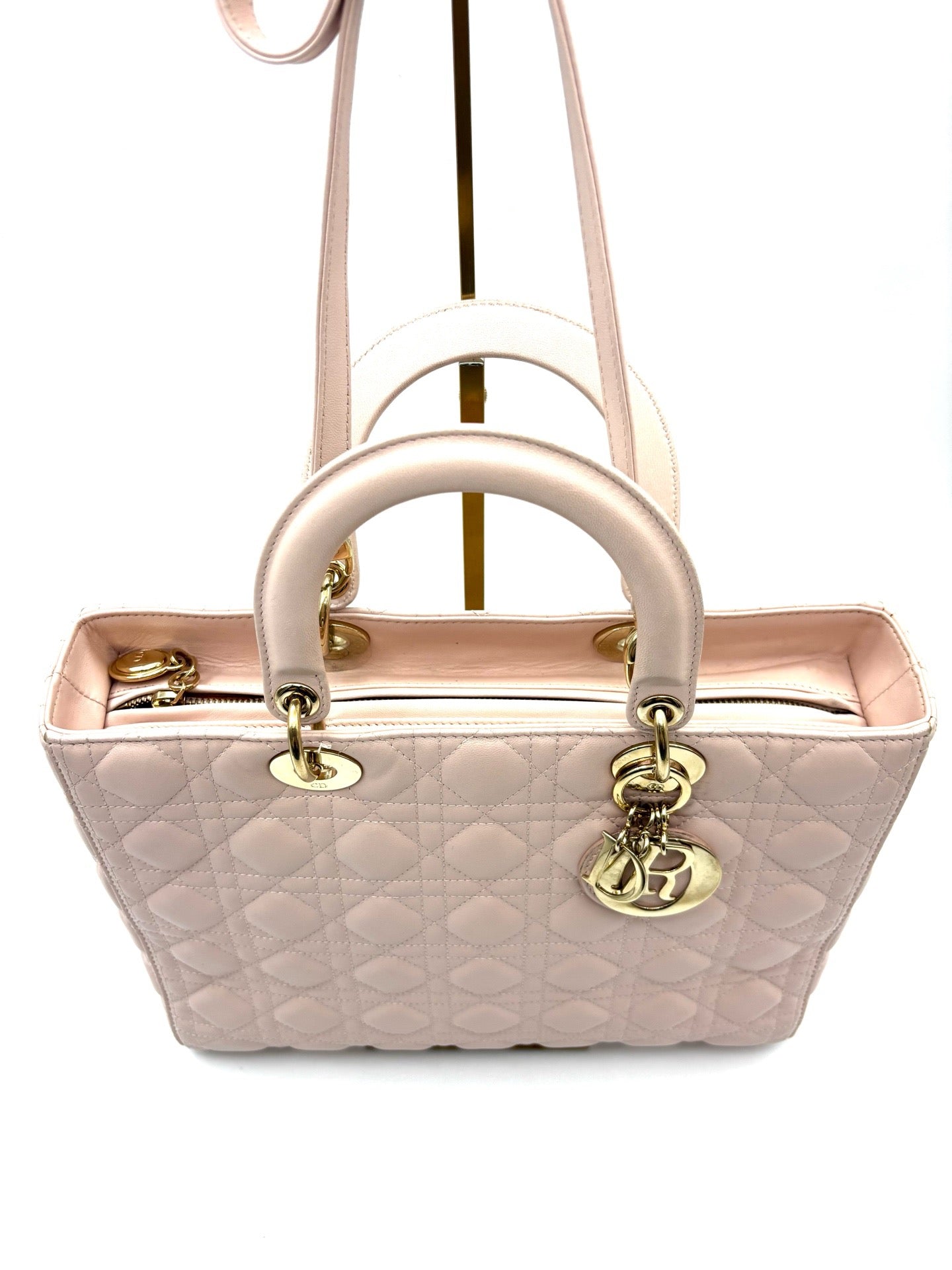 Dior - Lady Dior - Leather - Pink - (large)