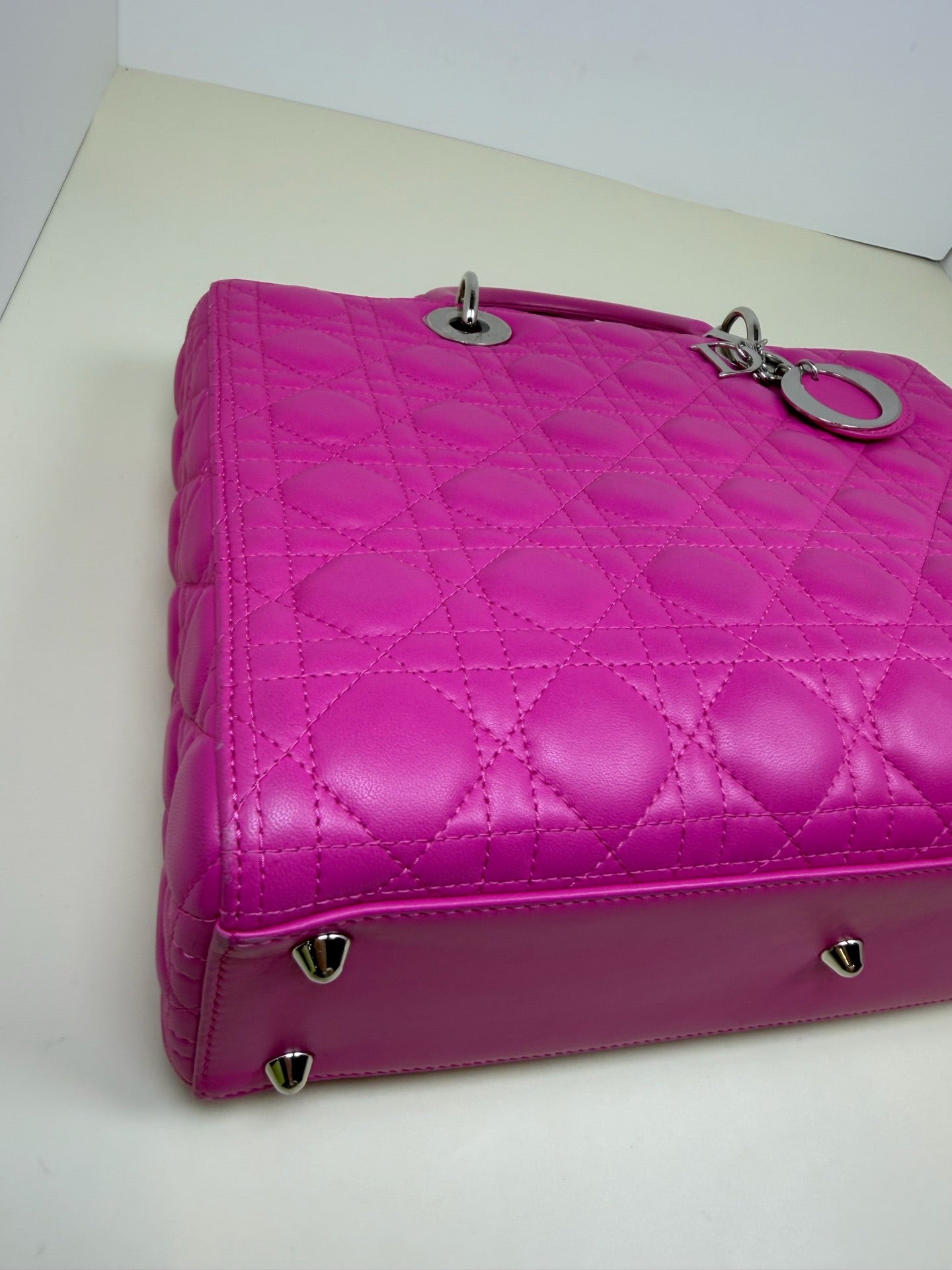 Dior - Lady Dior - Leather - Pink - (large)