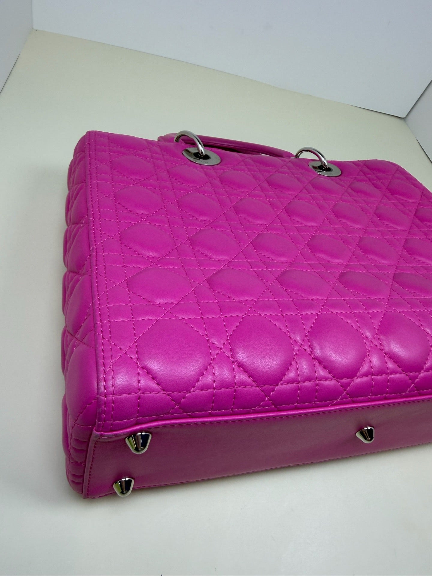 Dior - Lady Dior - Leather - Pink - (large)