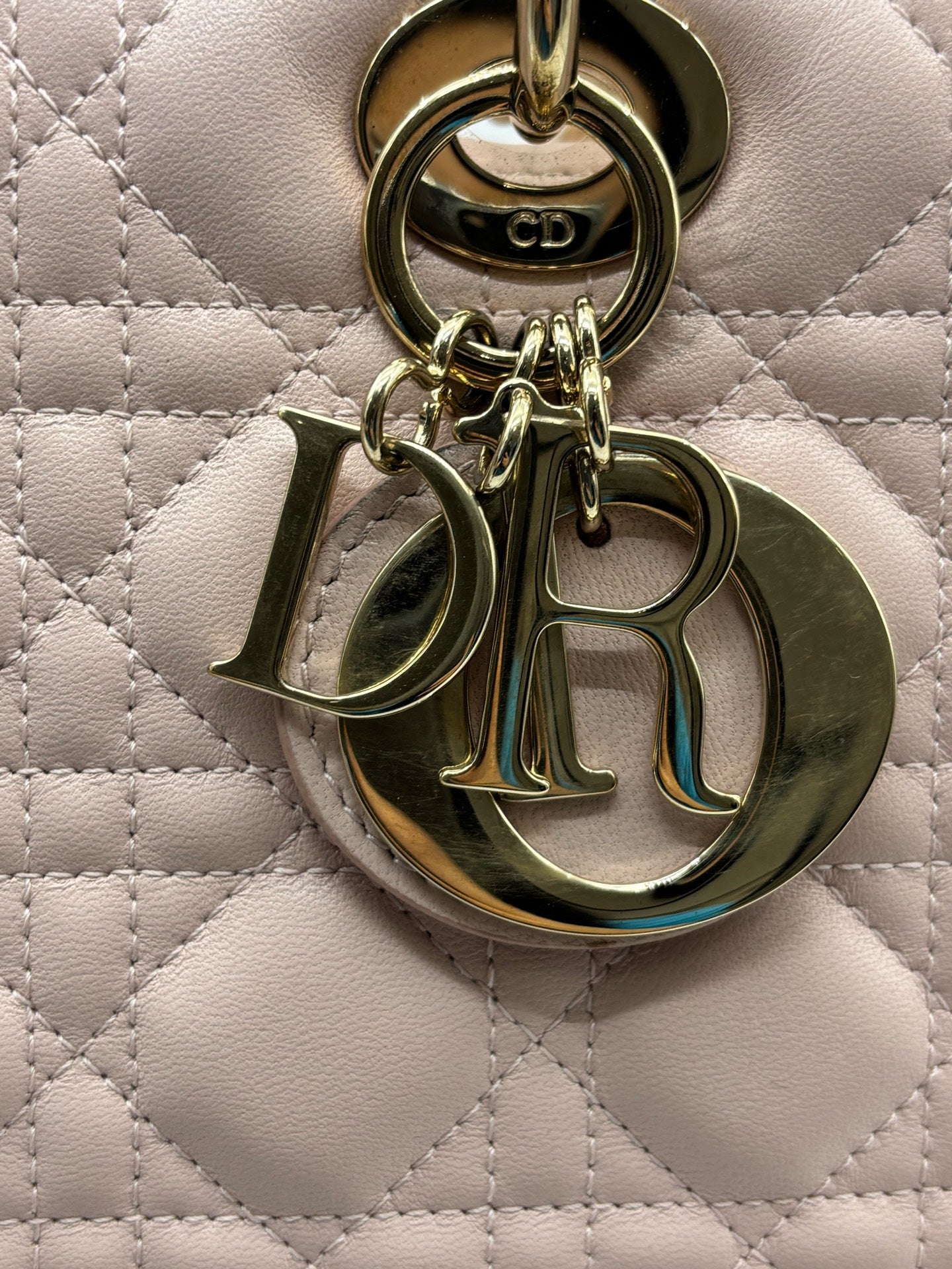 Dior - Lady Dior - Leather - Pink - (large)
