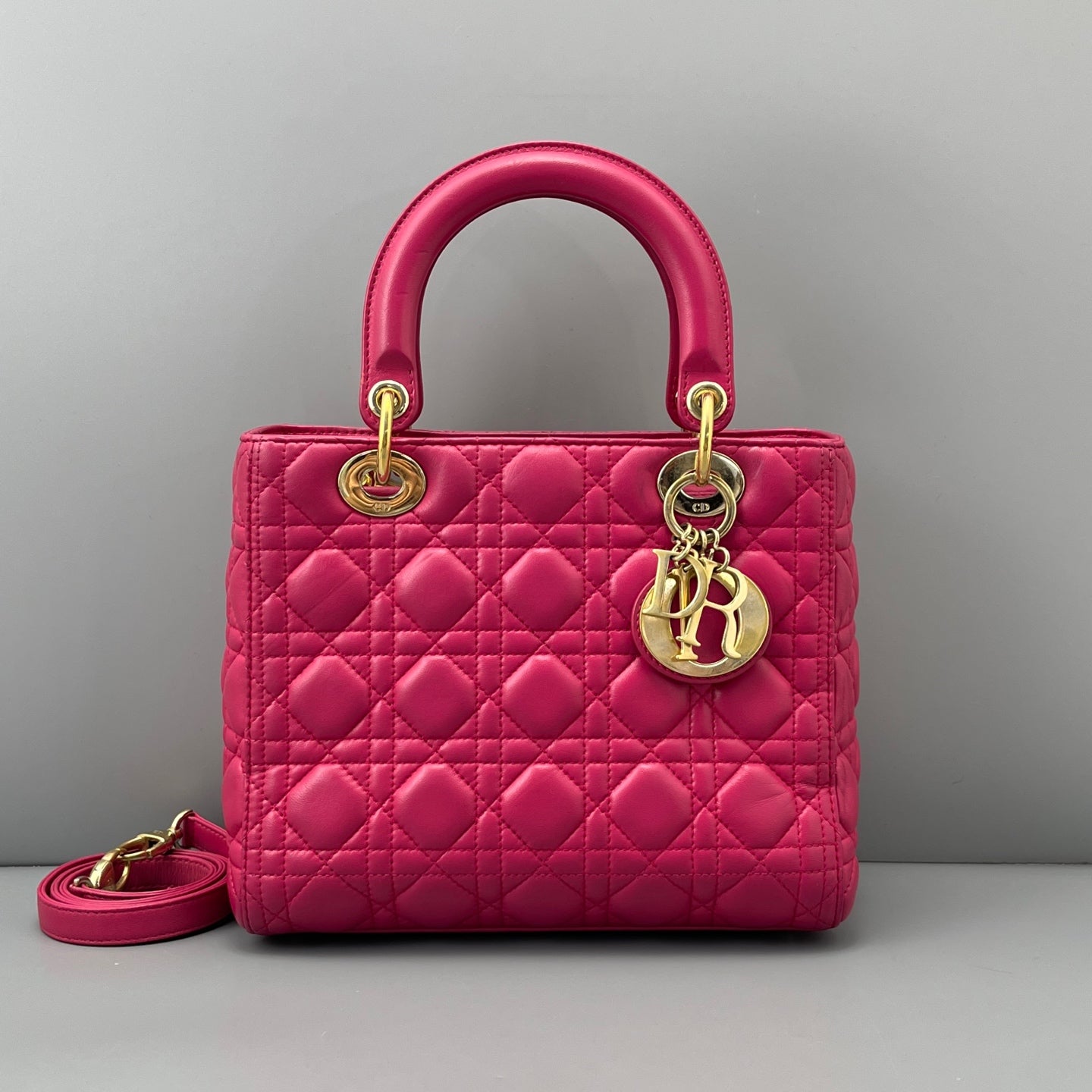 Dior - Lady Dior - Leather - Pink - (Medium)