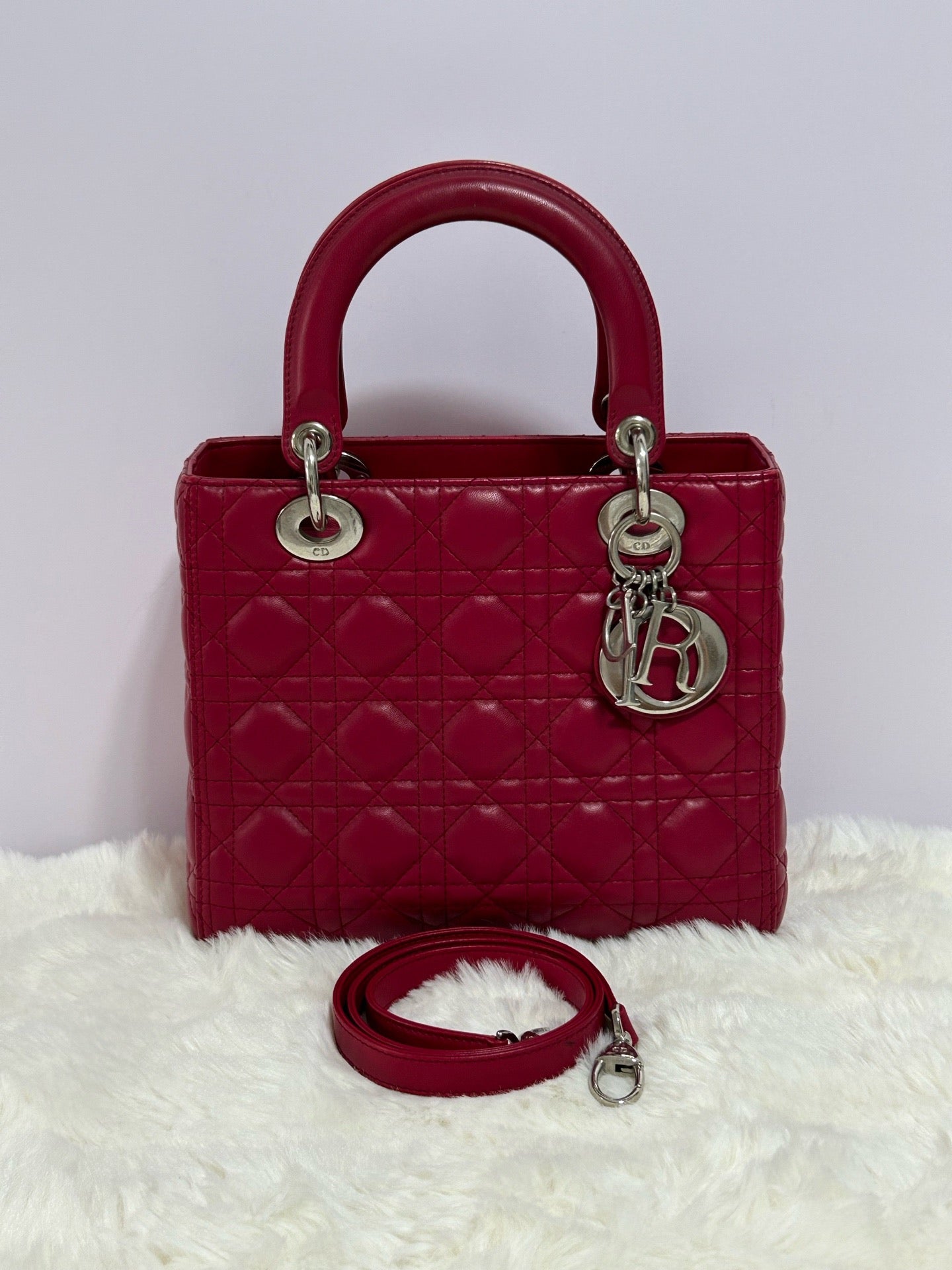 Dior - Lady Dior - Leather - Pink - (medium)