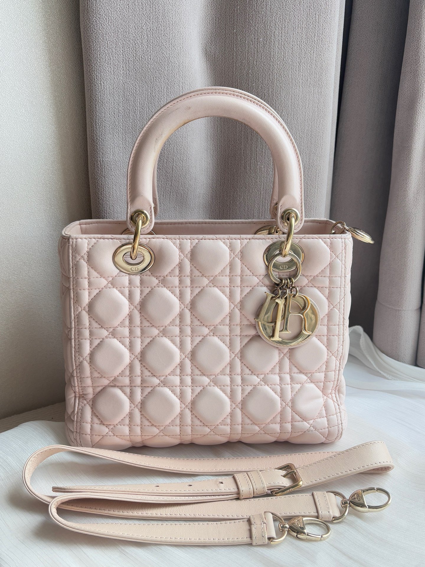 Dior - Lady Dior - Leather - Pink - (medium)