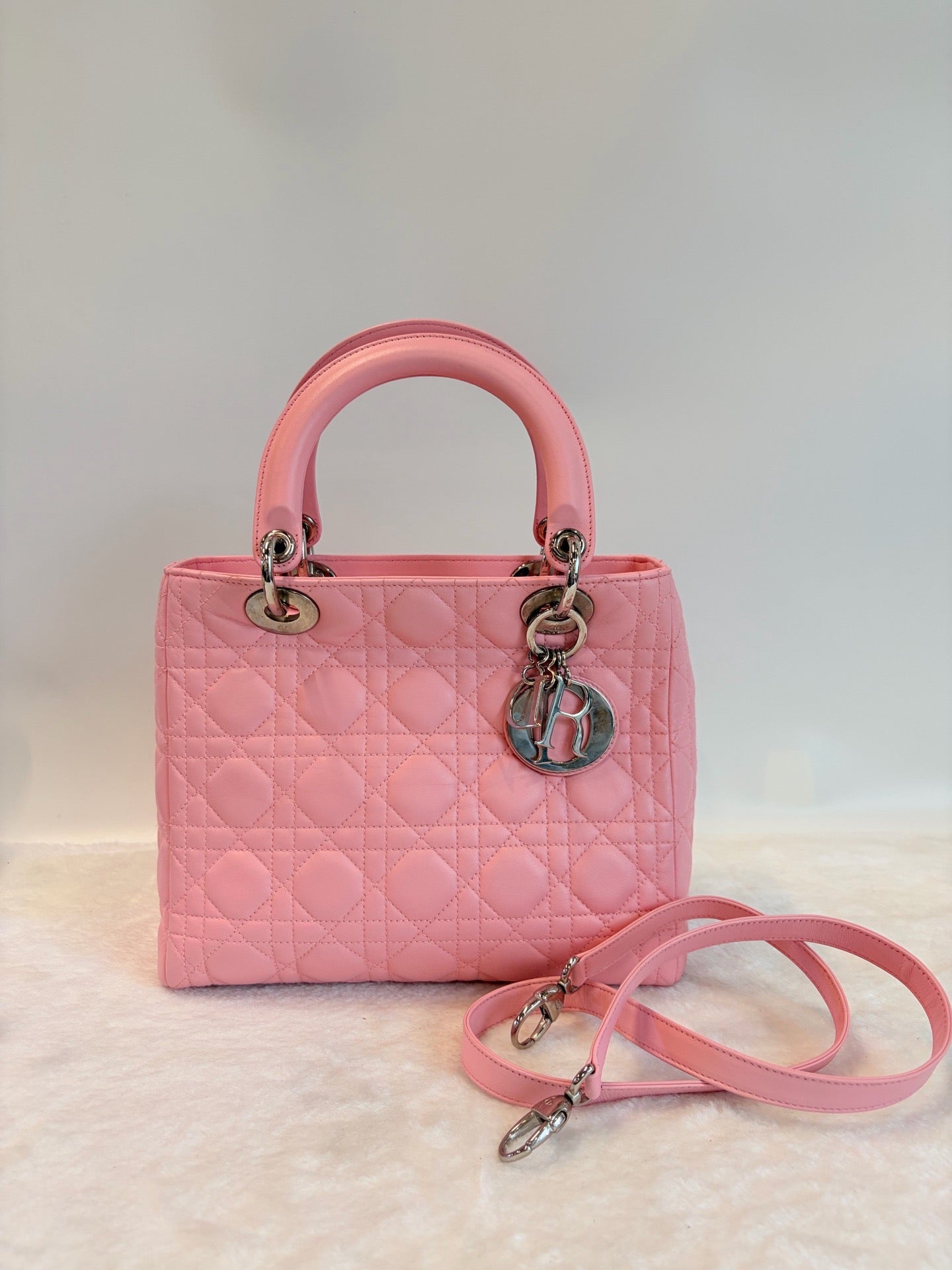 Dior - Lady Dior - Leather - Pink - (Medium)