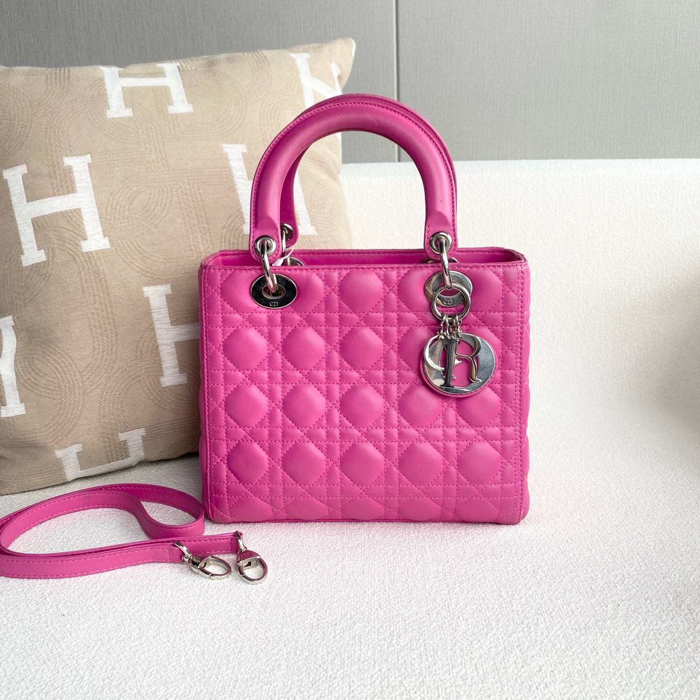 Dior - Lady Dior - Leather - Pink - (Medium)
