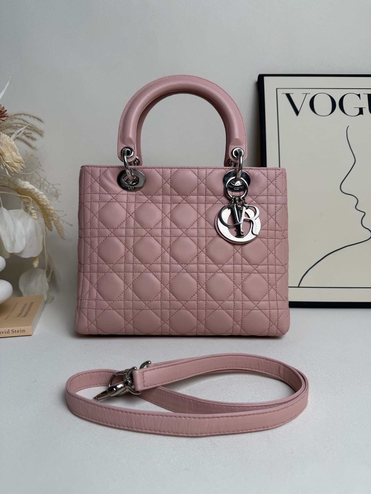 Dior - Lady Dior - Leather - Pink - (medium)