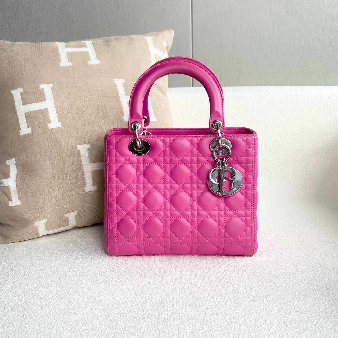 Dior - Lady Dior - Leather - Pink - (Medium)