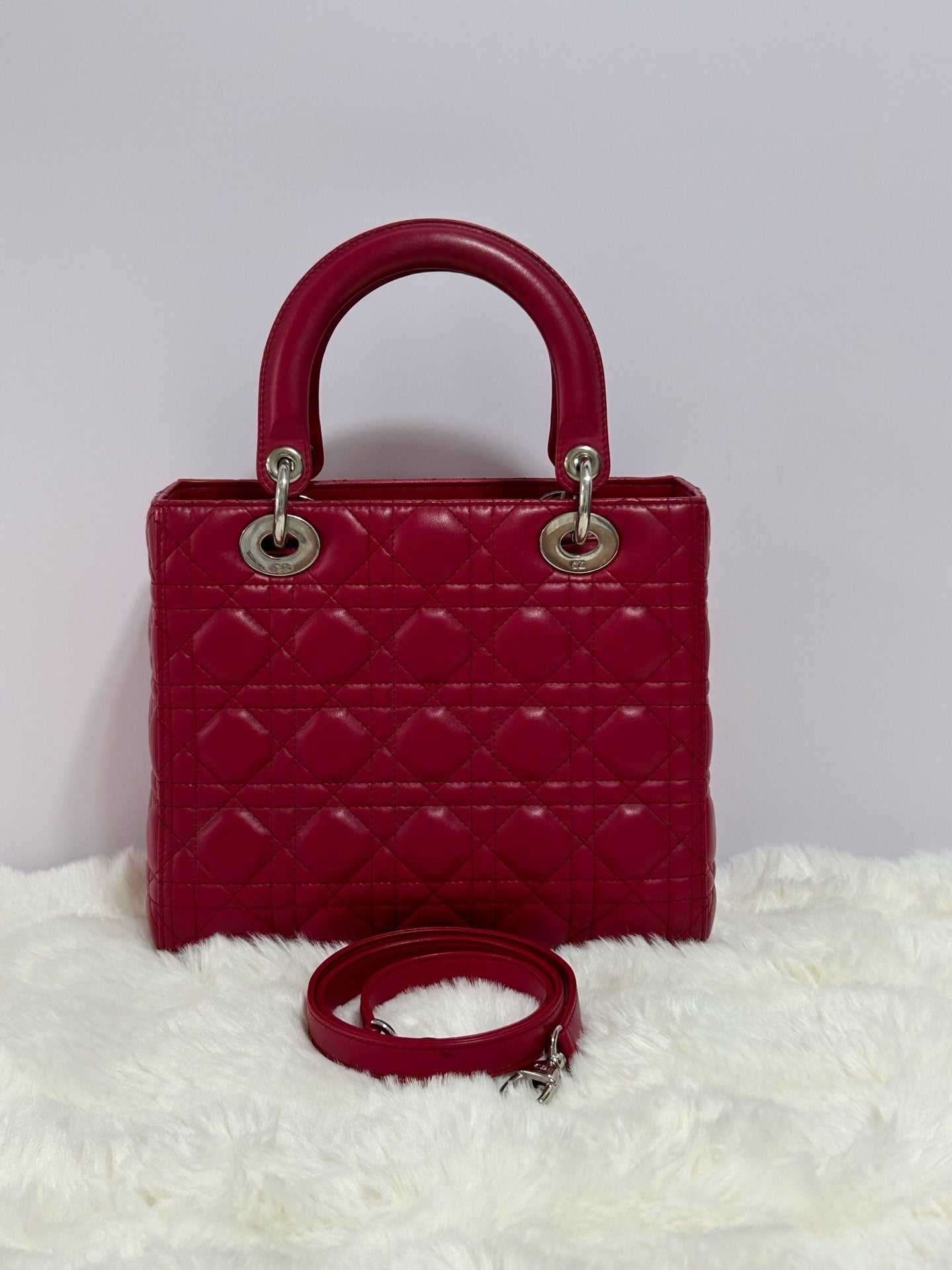 Dior - Lady Dior - Leather - Pink - (medium)