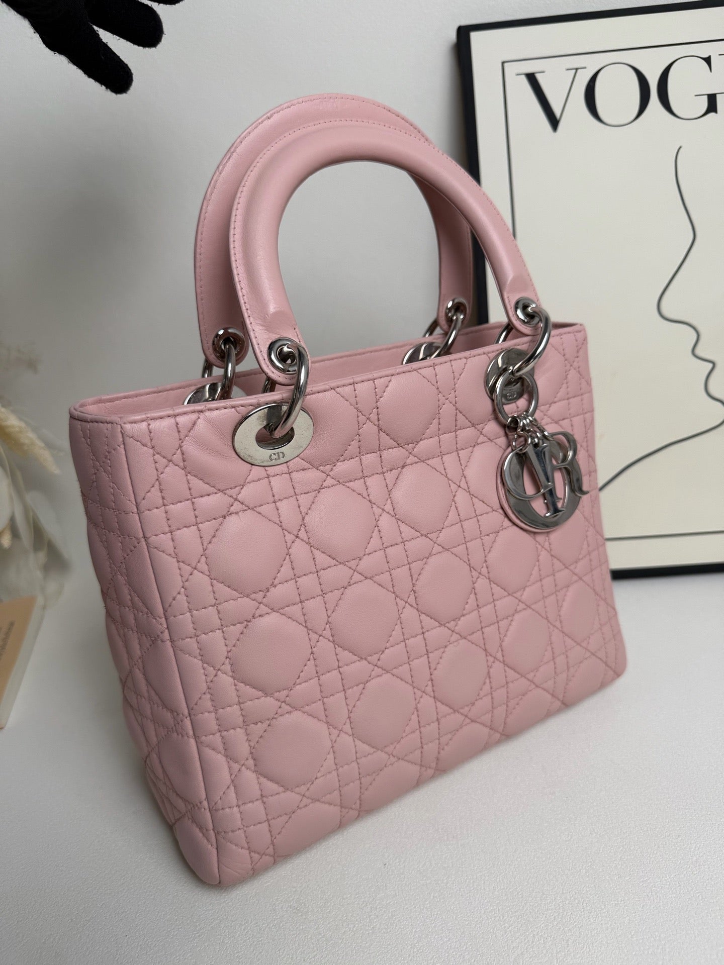 Dior - Lady Dior - Leather - Pink - (medium)