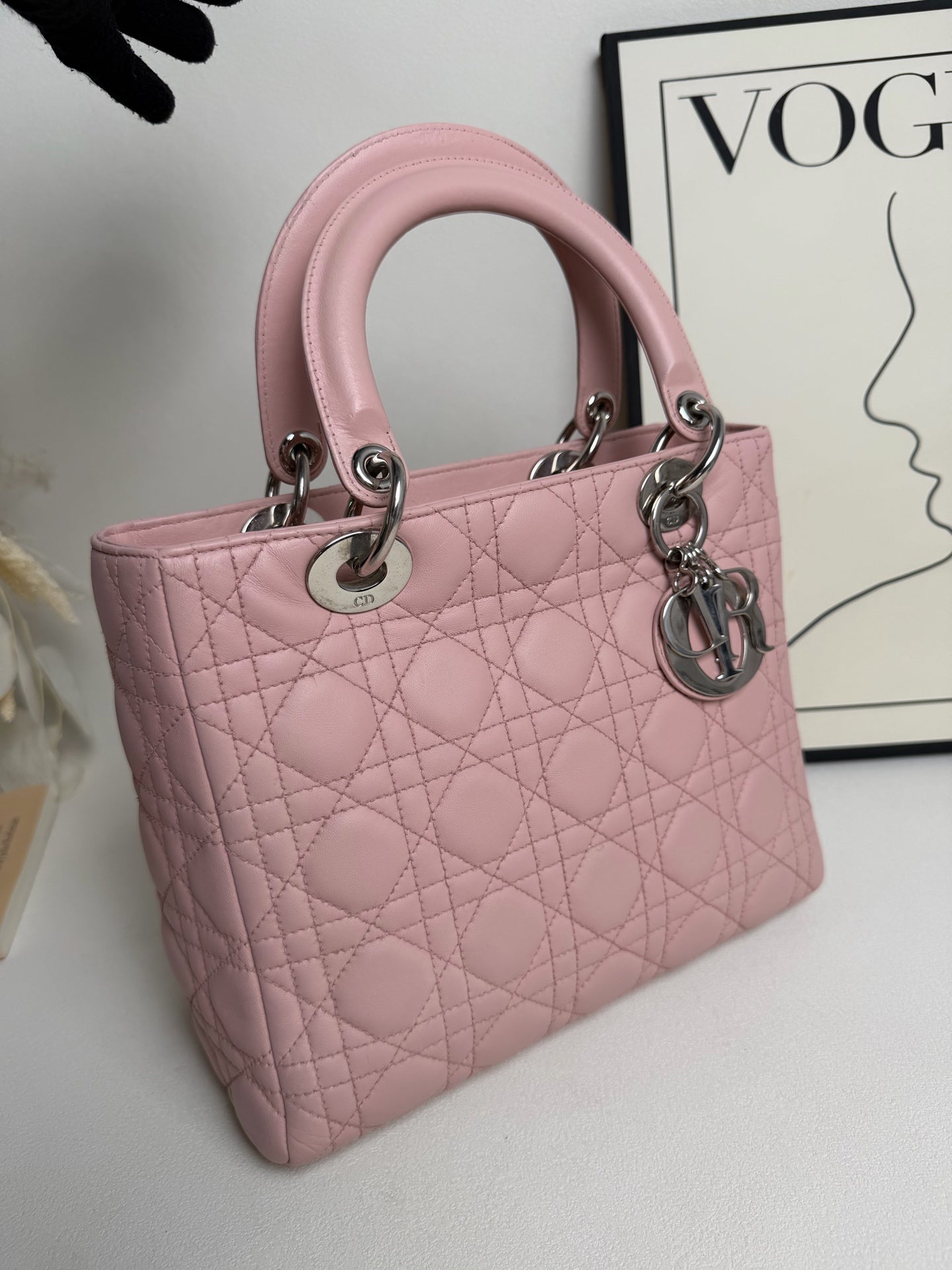 Dior - Lady Dior - Leather - Pink - (Medium)