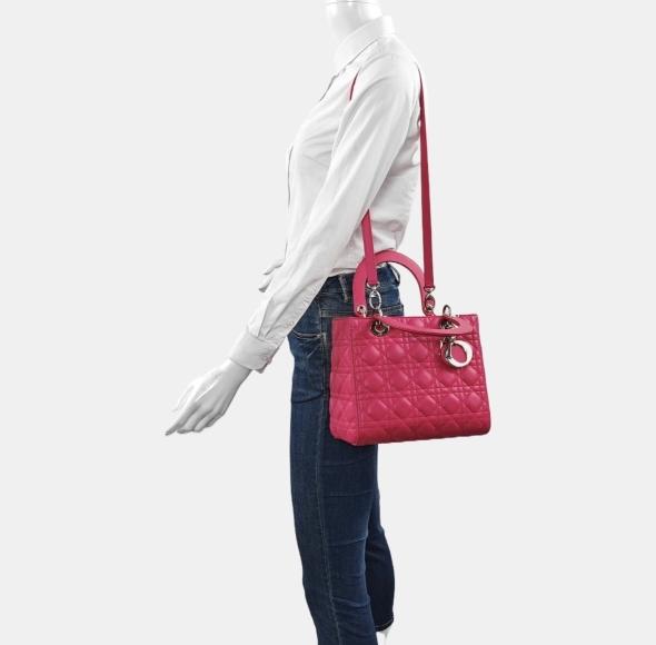Dior - Lady Dior - Leather - Pink - (medium)