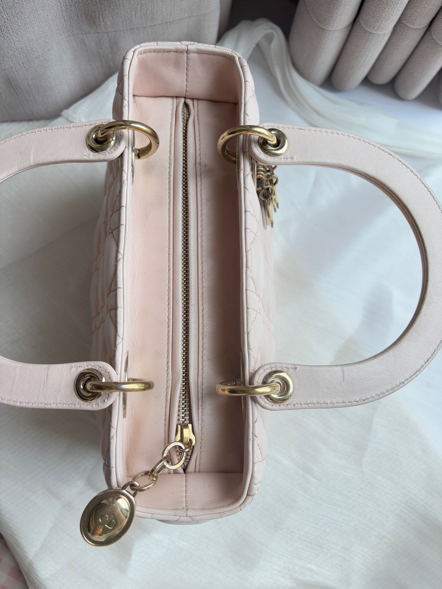 Dior - Lady Dior - Leather - Pink - (medium)