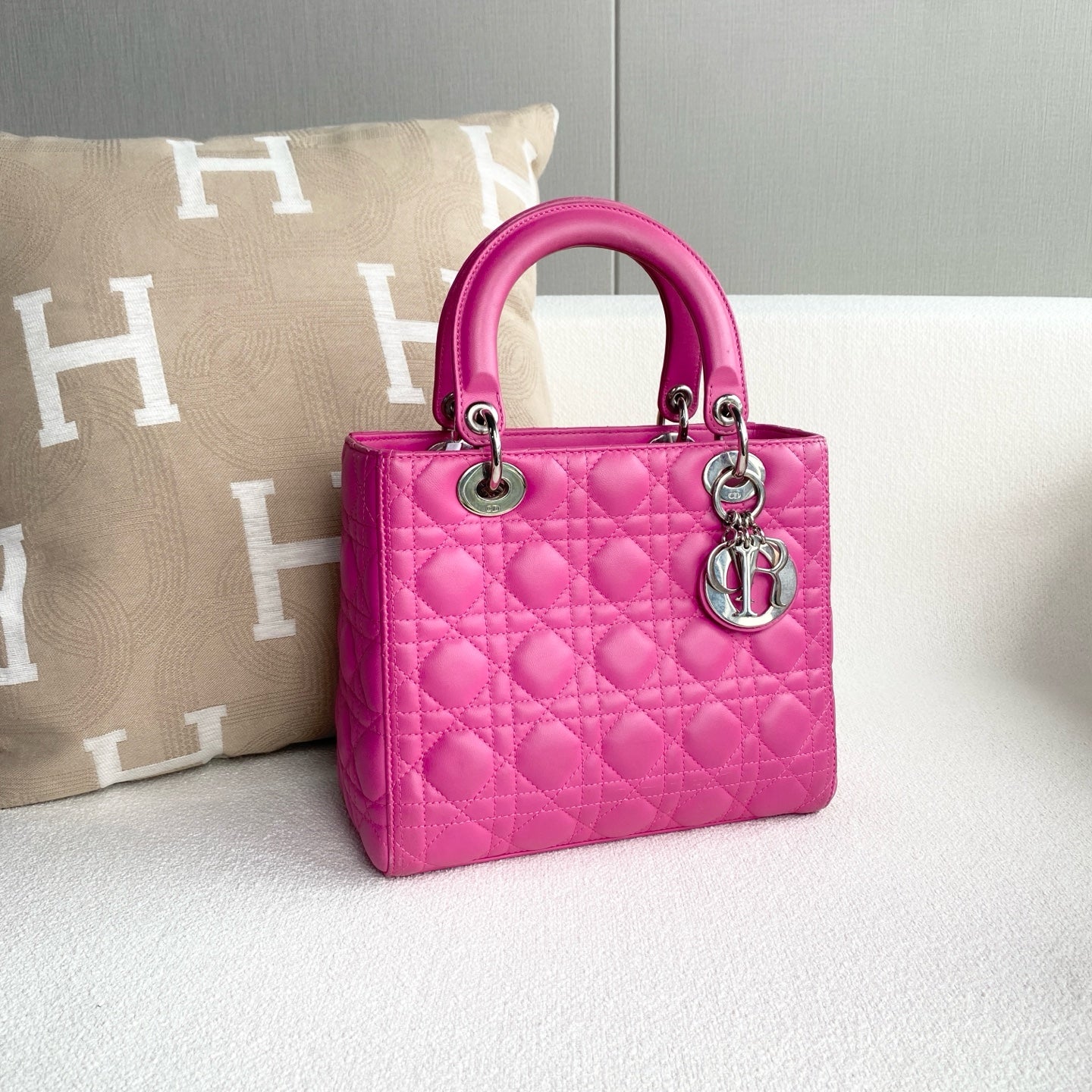 Dior - Lady Dior - Leather - Pink - (Medium)