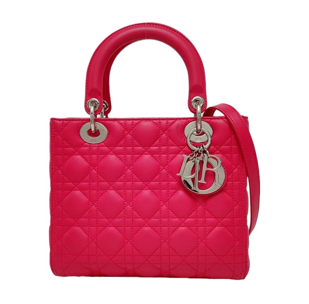 Dior - Lady Dior - Leather - Pink - (medium)