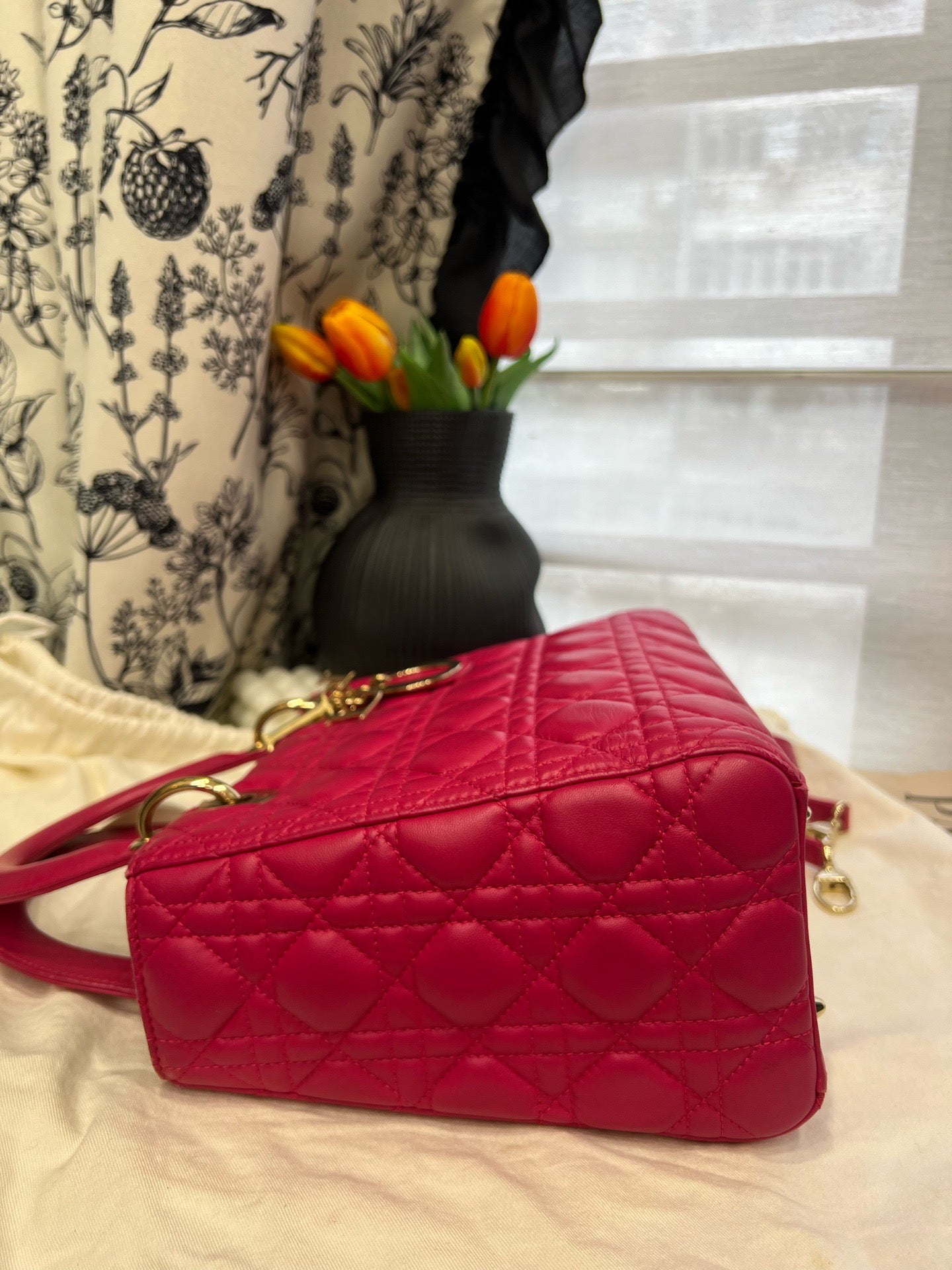 Dior - Lady Dior - Leather - Pink - (medium)