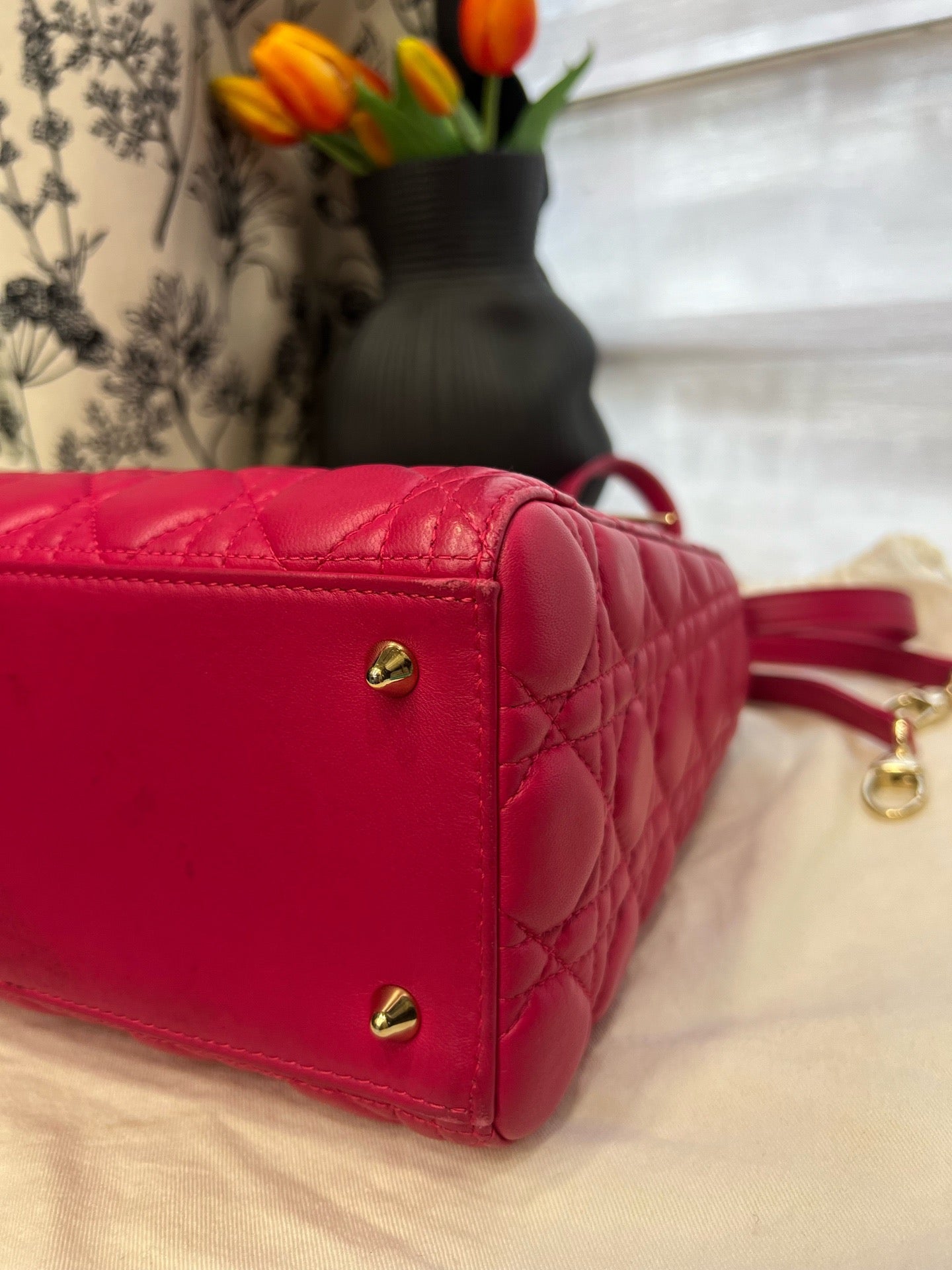 Dior - Lady Dior - Leather - Pink - (medium)