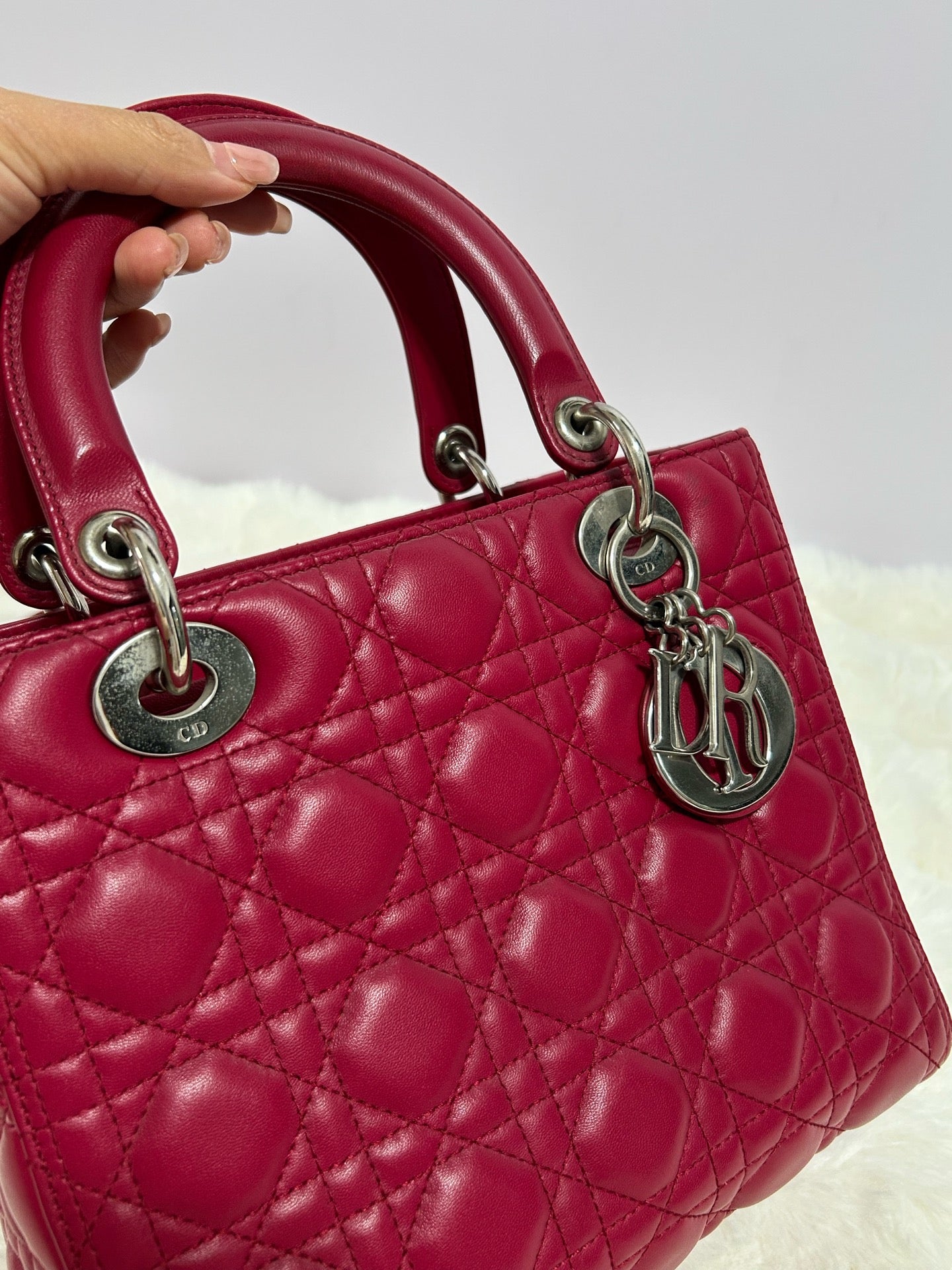 Dior - Lady Dior - Leather - Pink - (medium)
