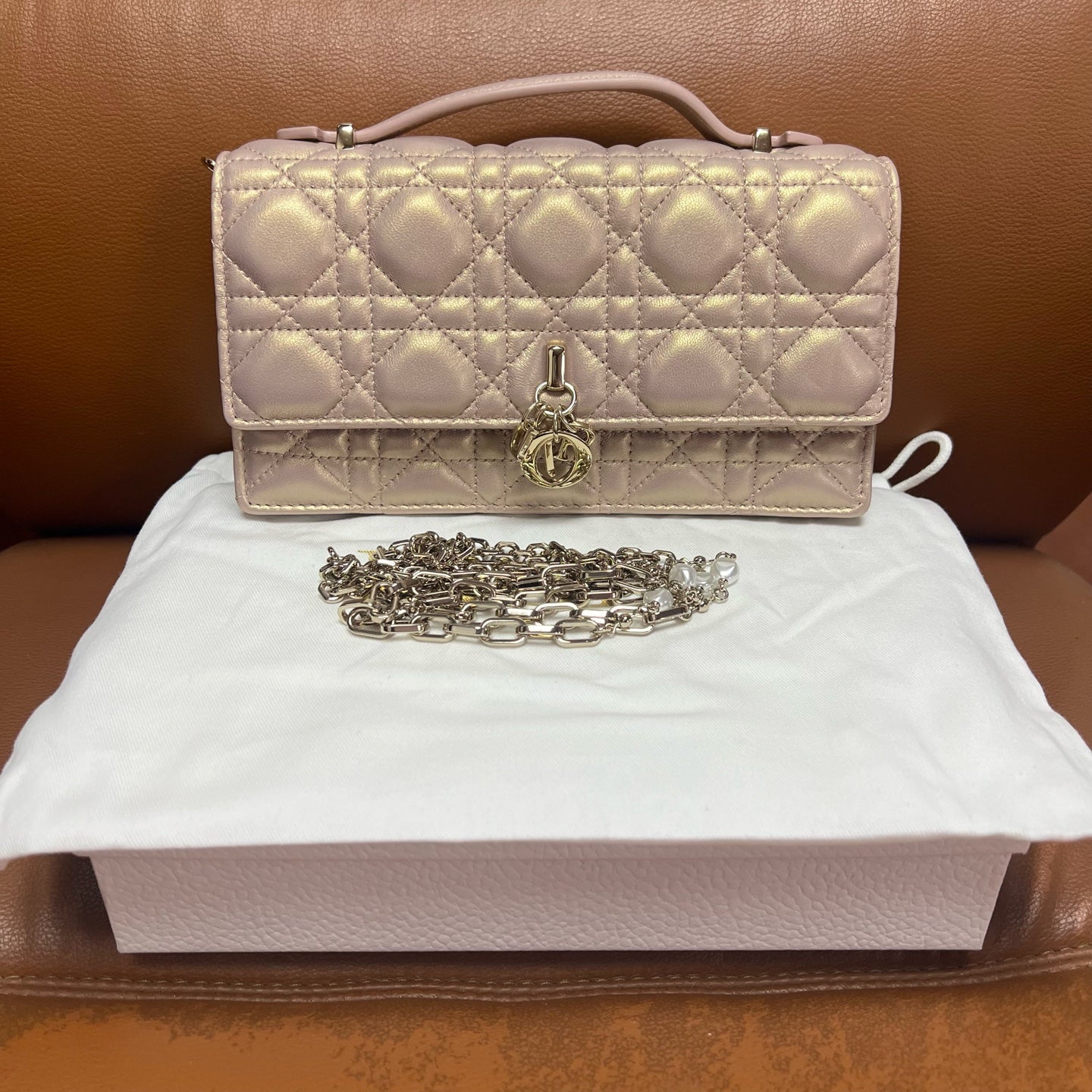 Dior - Lady Dior - Leather - Pink - (mini)