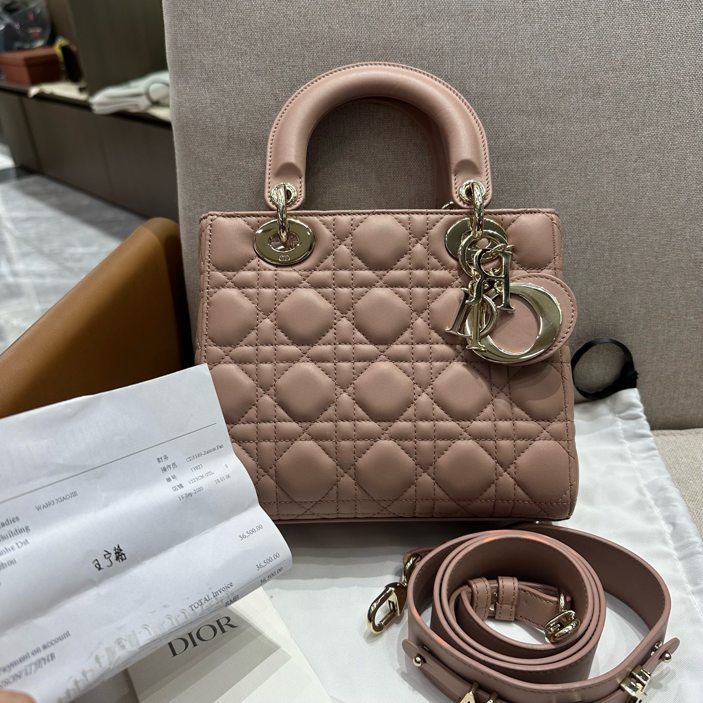 Dior - Lady Dior - Leather - Pink - (mini)