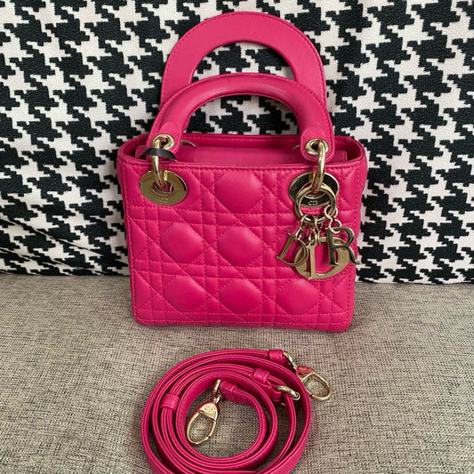 Dior - Lady Dior - Leather - Pink - (Mini)