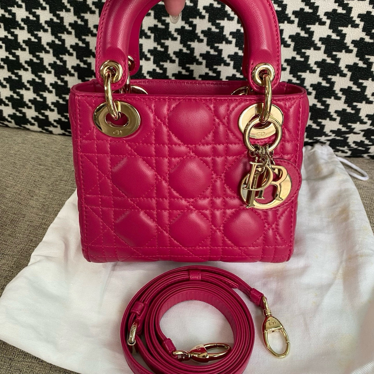 Dior - Lady Dior - Leather - Pink - (mini)