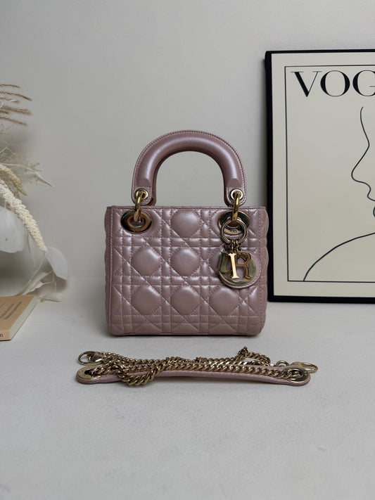 Dior - Lady Dior - Leather - Pink - (mini)