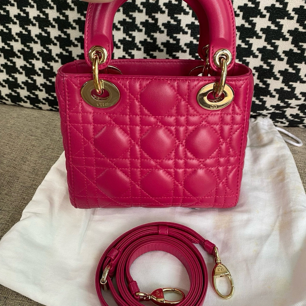 Dior - Lady Dior - Leather - Pink - (mini)