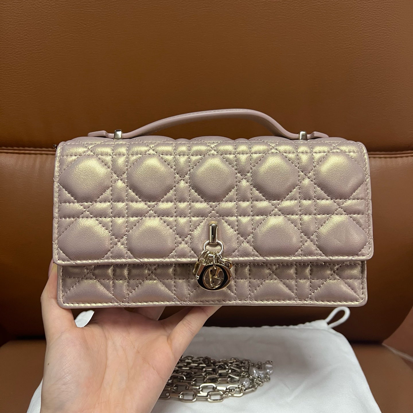 Dior - Lady Dior - Leather - Pink - (mini)