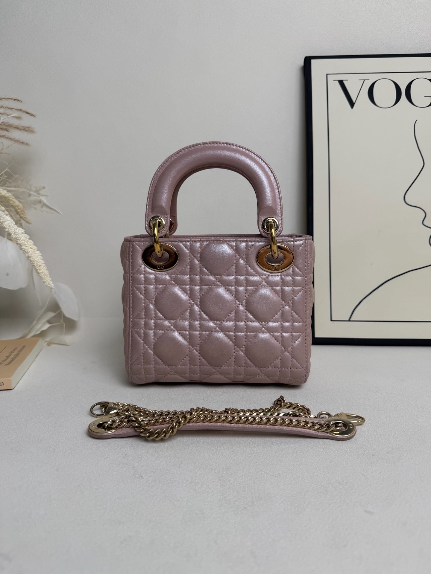 Dior - Lady Dior - Leather - Pink - (mini)