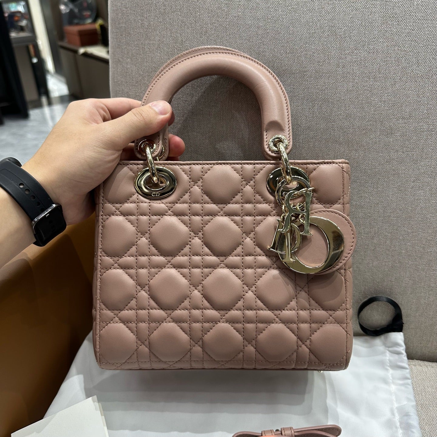 Dior - Lady Dior - Leather - Pink - (mini)