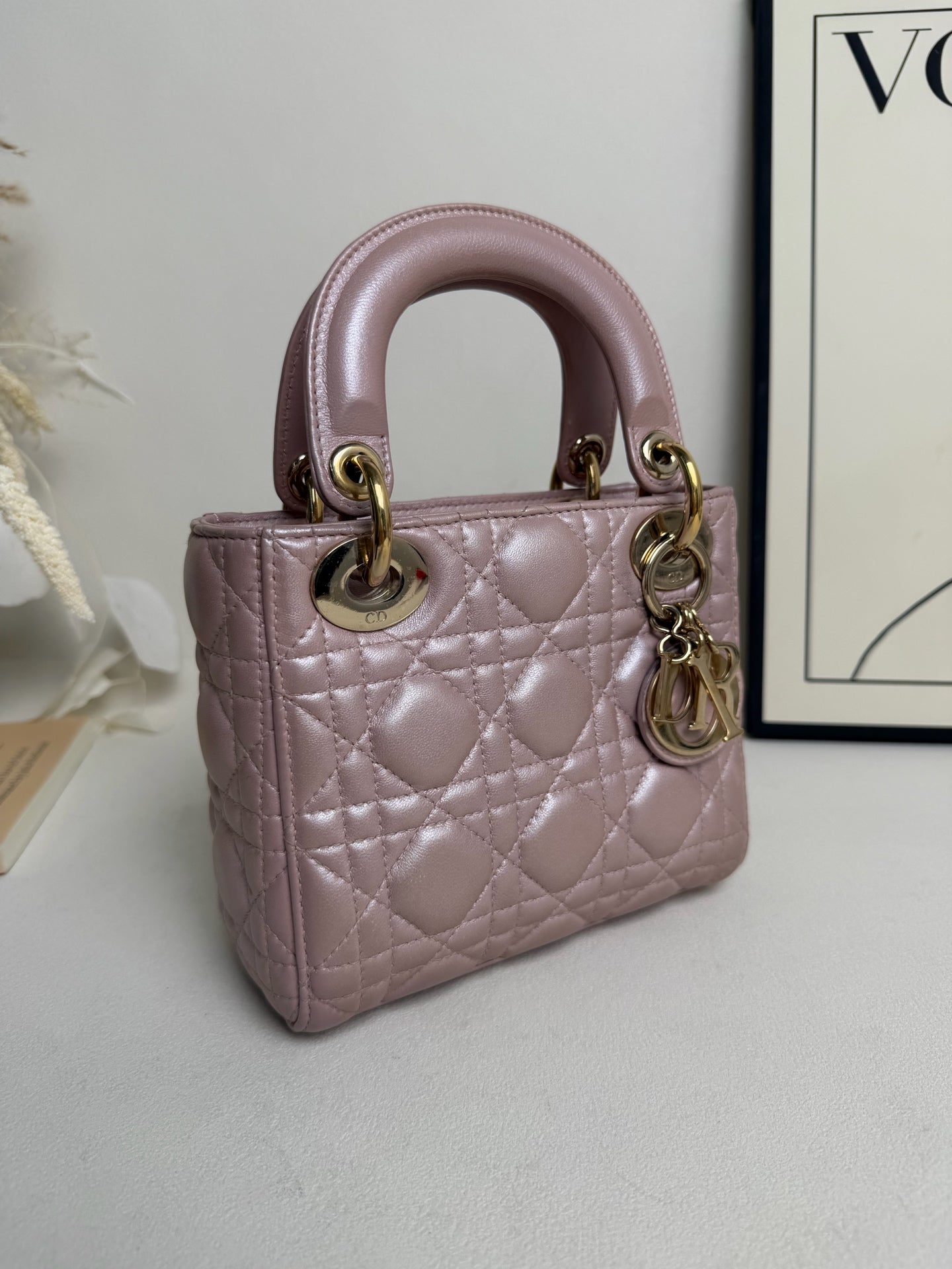 Dior - Lady Dior - Leather - Pink - (mini)