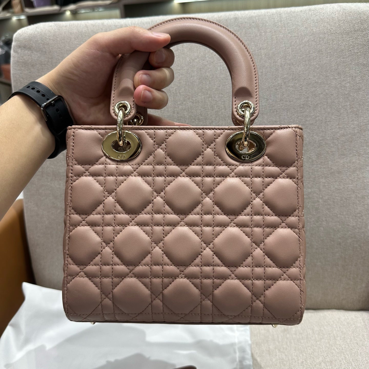Dior - Lady Dior - Leather - Pink - (mini)