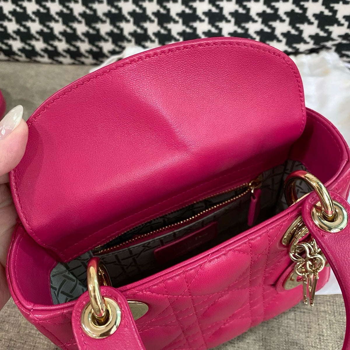 Dior - Lady Dior - Leather - Pink - (mini)